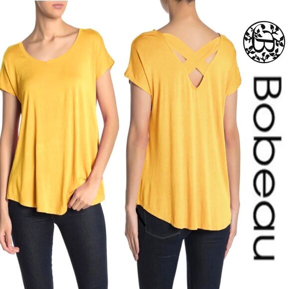 Bobeau Cross Back Tee - Picture 1 of 8